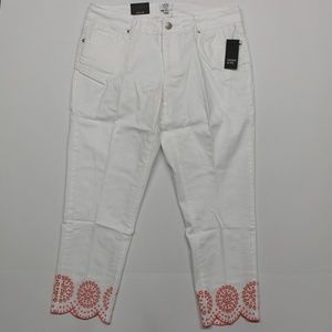 Crown & Ivy Petite Scallop Cropped Jeans - 10P